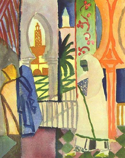 August Macke In the Temple Hall oil painting picture